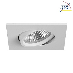 Recessed LED spot INDIWO68, IP20, cover square, 8 x 8cm, Plug&Play 350mA, 5.5W 3000K 550lm 36, swivelling 15