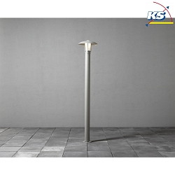Floor luminaire HEIMDAL, E27 max. 60W, silver, aluminium / opal glass