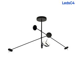 pendant luminaire INVISIBLE TRIPLEX 3 flames, adjustable, switchable IP20, black dimmable