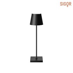 battery table lamp NUINDIE USB-C round IP54, night black dimmable